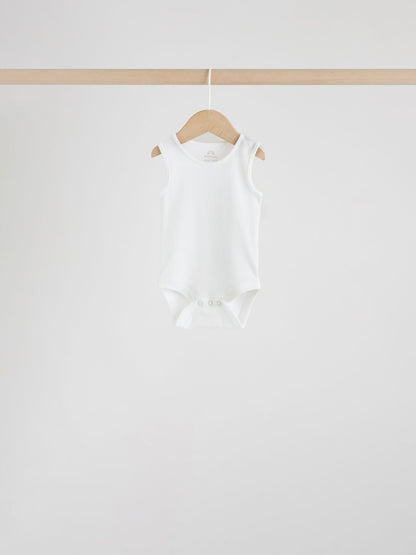 White 10 Pack Baby Vest Bodysuits image 4