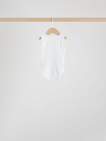 White 10 Pack Baby Vest Bodysuits image 5