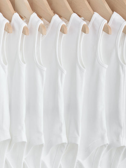 White 10 Pack Baby Vest Bodysuits image 6