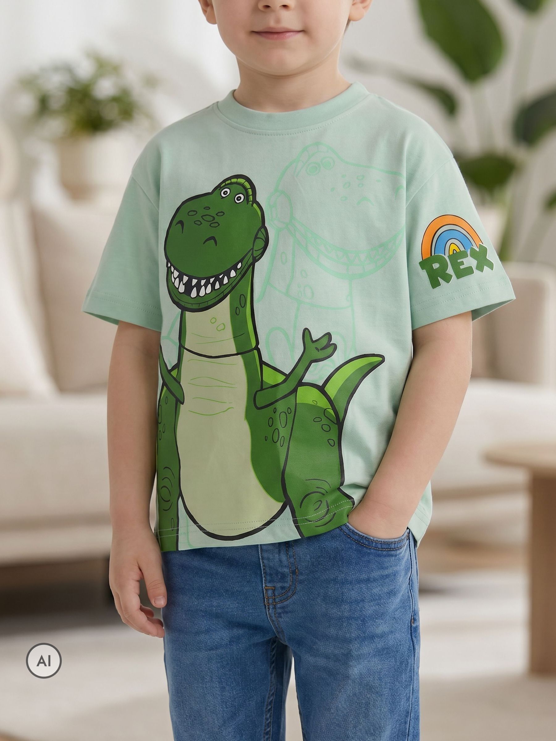 Dsiney Kidz - Vanilla Underground White Disney Toy Story Woody Buzz and Rex Short-Sleeved T-Shirts 3 Pack image 3