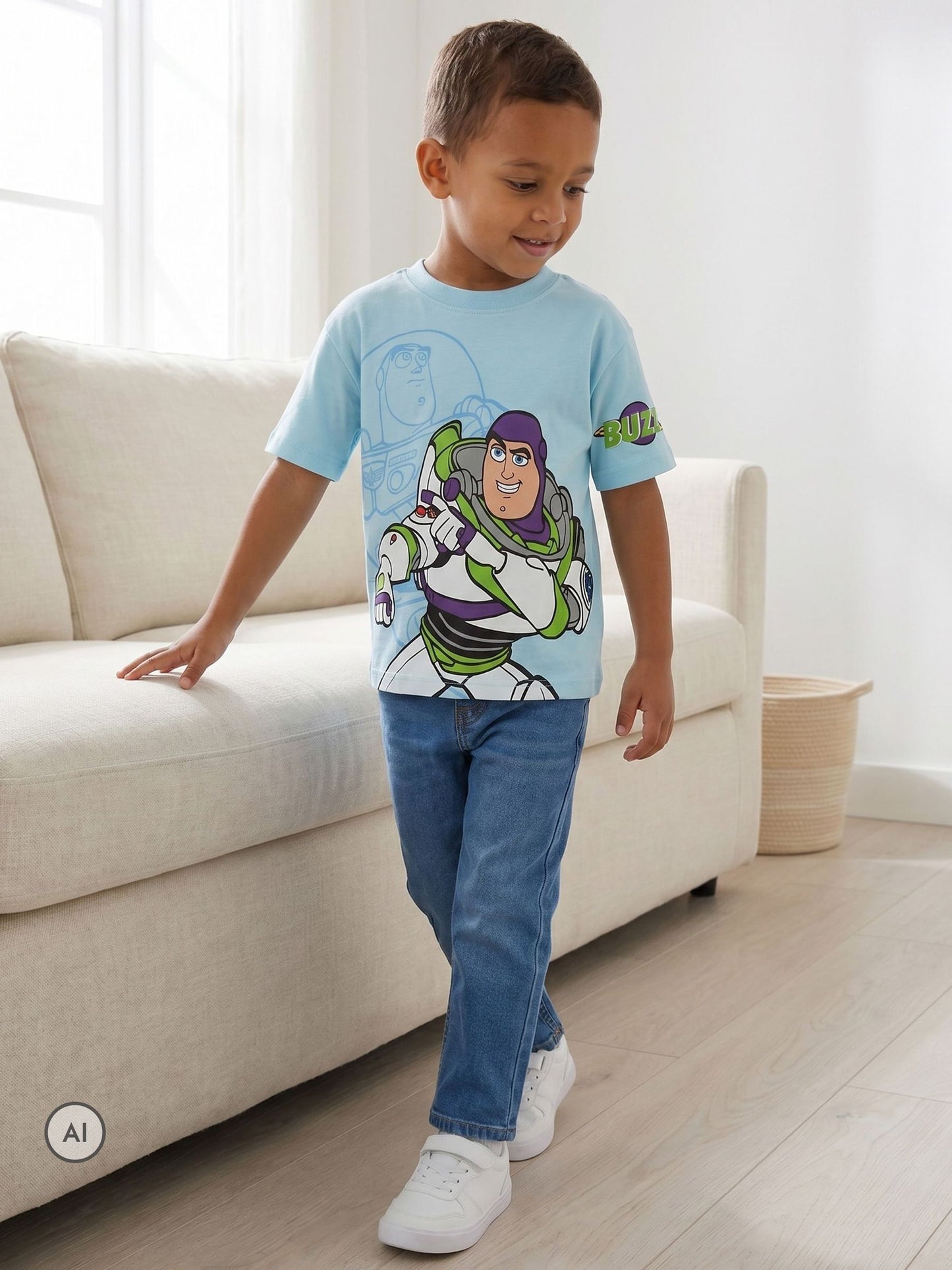 Dsiney Kidz - Vanilla Underground White Disney Toy Story Woody Buzz and Rex Short-Sleeved T-Shirts 3 Pack image 5