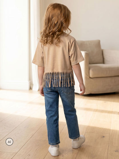 Dsiney Kidz - Vanilla Underground Brown Disney Jessie and Bullseye Fringe Short Sleeved T-Shirt image 2
