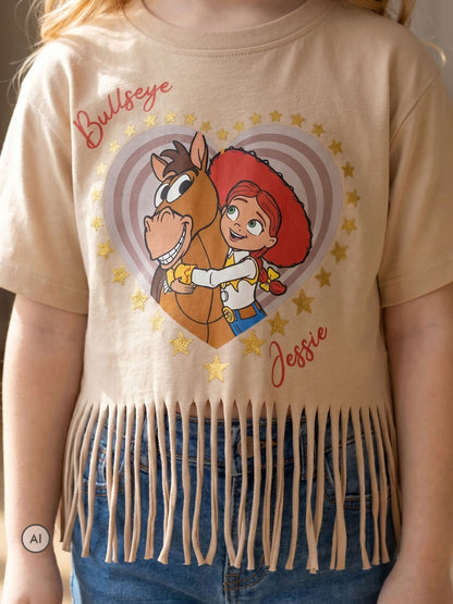 Dsiney Kidz - Vanilla Underground Brown Disney Jessie and Bullseye Fringe Short Sleeved T-Shirt image 3