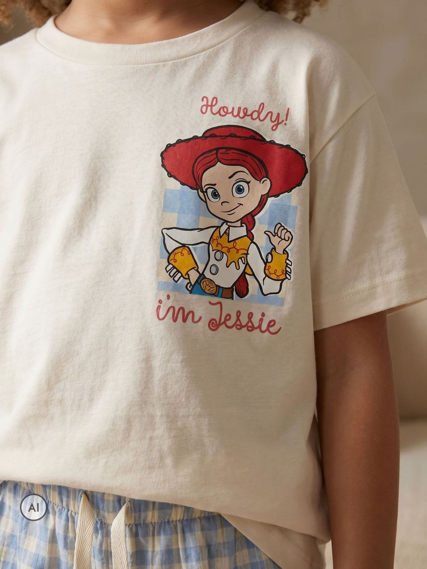 Dsiney Kidz - Vanilla Underground White Disney Toy Story Jessie and Bullseye T-Shirt and Shorts Set image 3