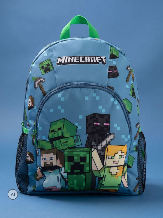 Vanilla Underground Blue Minecraft Unisex Kids Blue Backpack image 1