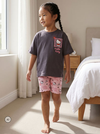 Dsiney Kidz - Vanilla Underground Grey Hello Kitty T-Shirt and Shorts Set image 1
