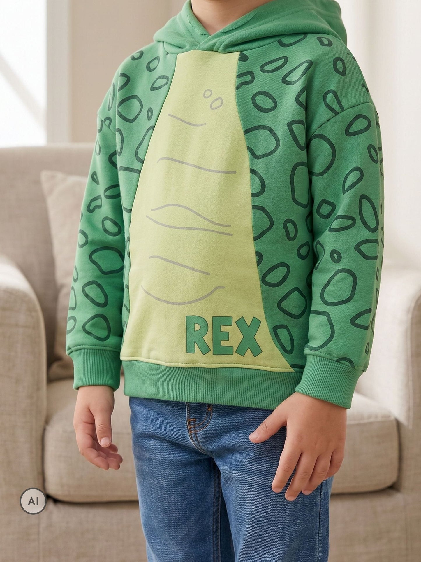 Dsiney Kidz - Vanilla Underground Green Disney Toy Story Rex Hoodie image 2