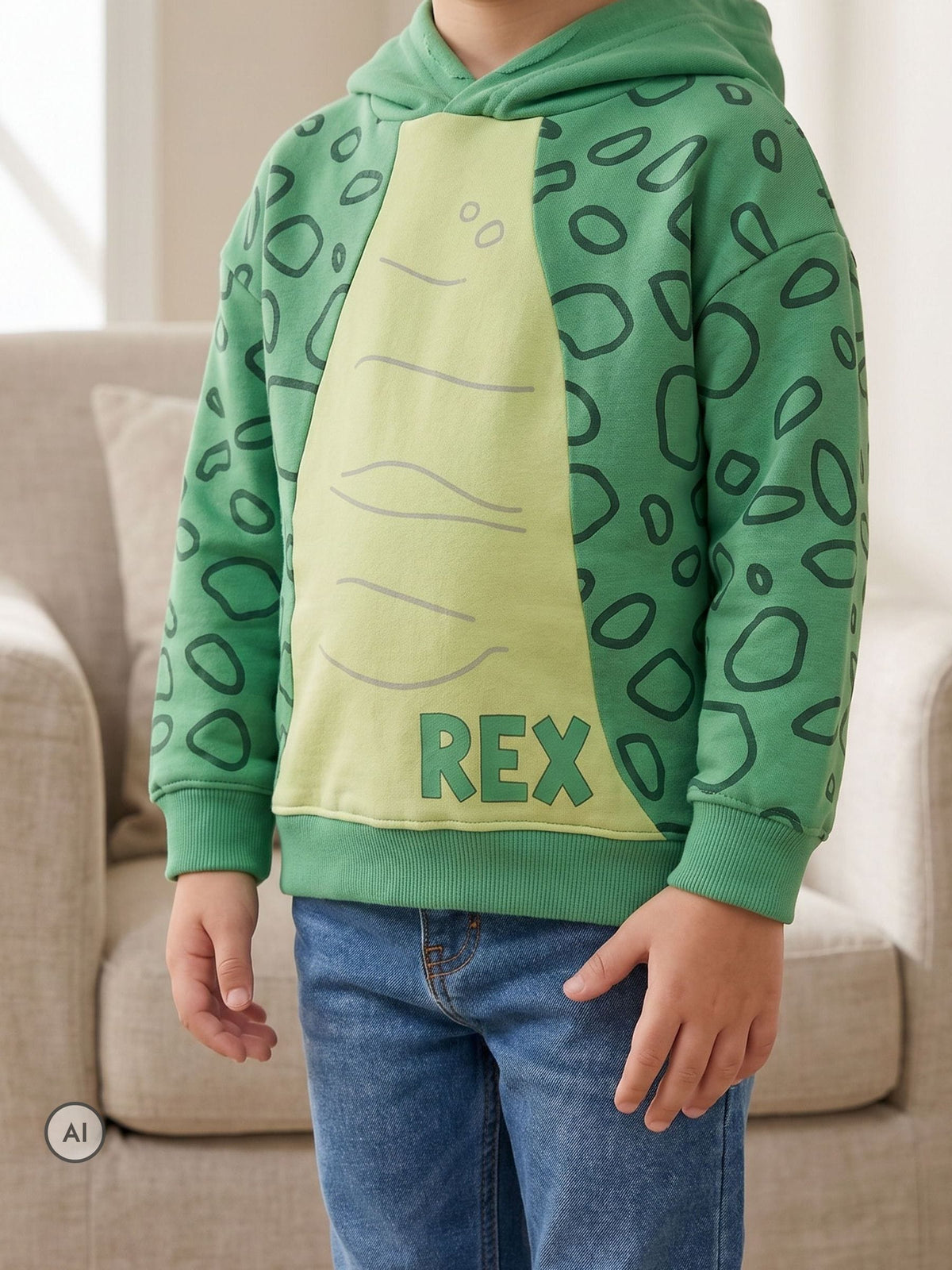 Dsiney Kidz - Vanilla Underground Green Disney Toy Story Rex Hoodie image 2