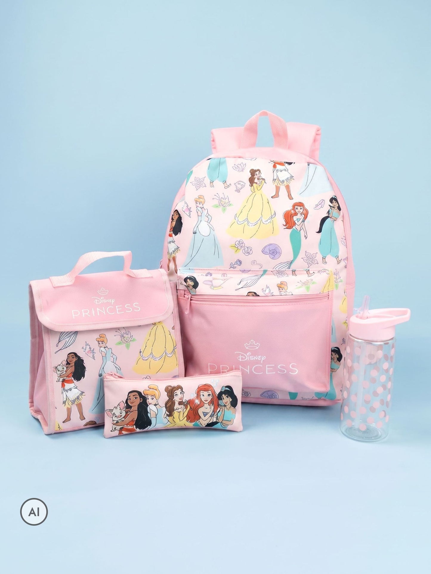 Vanilla Underground Pink Disney Princess Backpack Set 4 Piece image 1