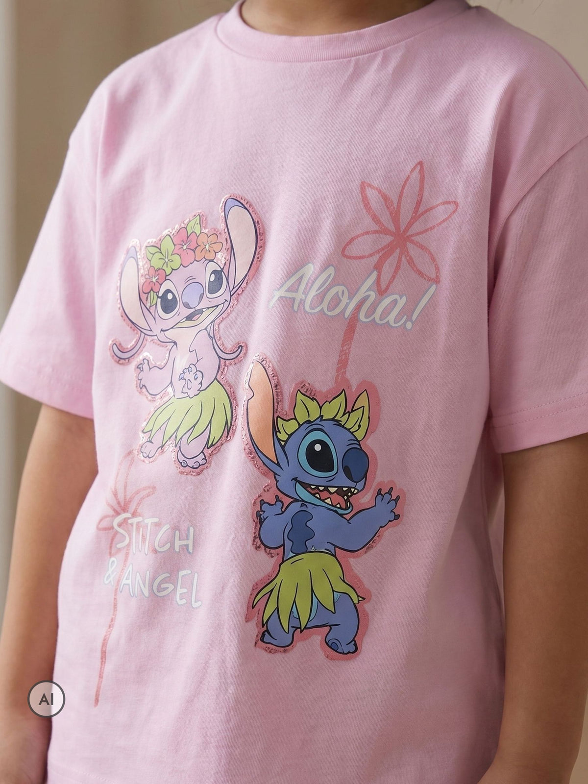Dsiney Kidz - Vanilla Underground Pink Lilo & Stitch T-Shirt and Shorts Set image 4