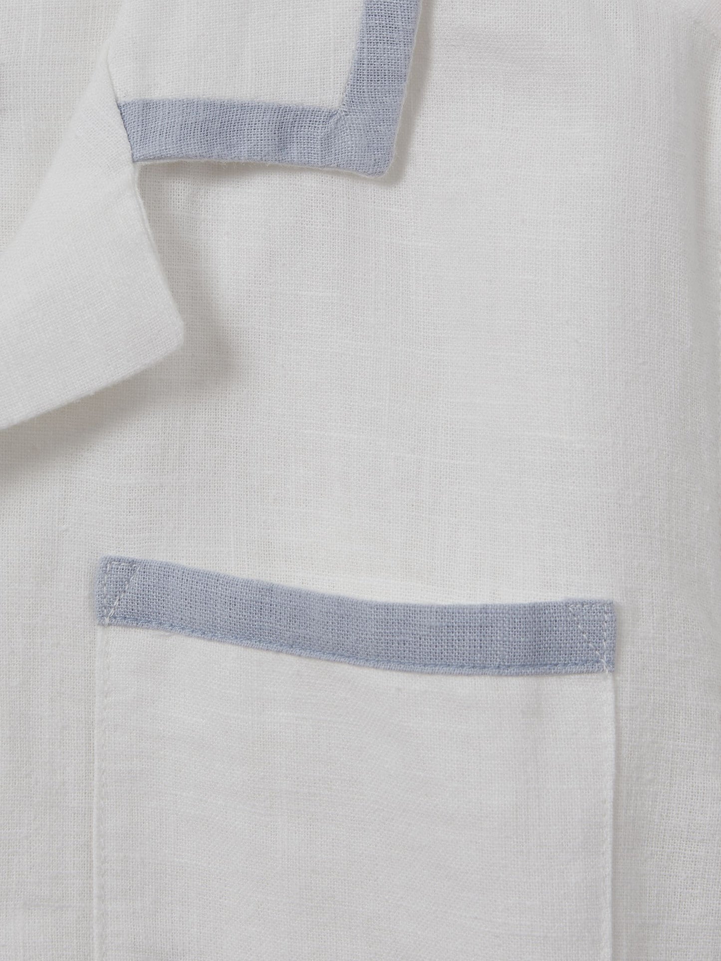 Dsiney Kidz - Reiss White/Soft Blue Vitan 3-9 yrs Linen Contrast Cuban Collar Shirt image 3