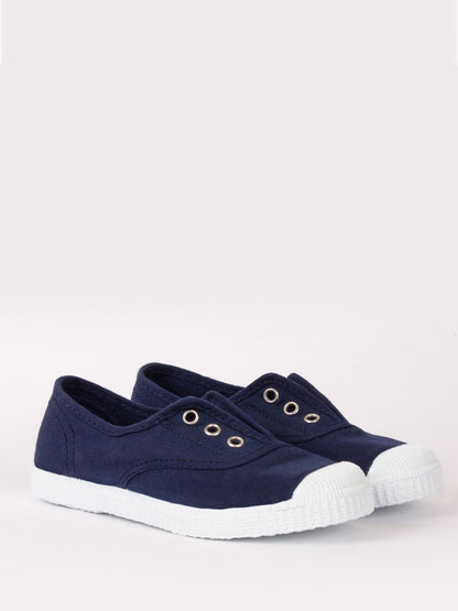 Navy Blue Canvas Pumps image 3