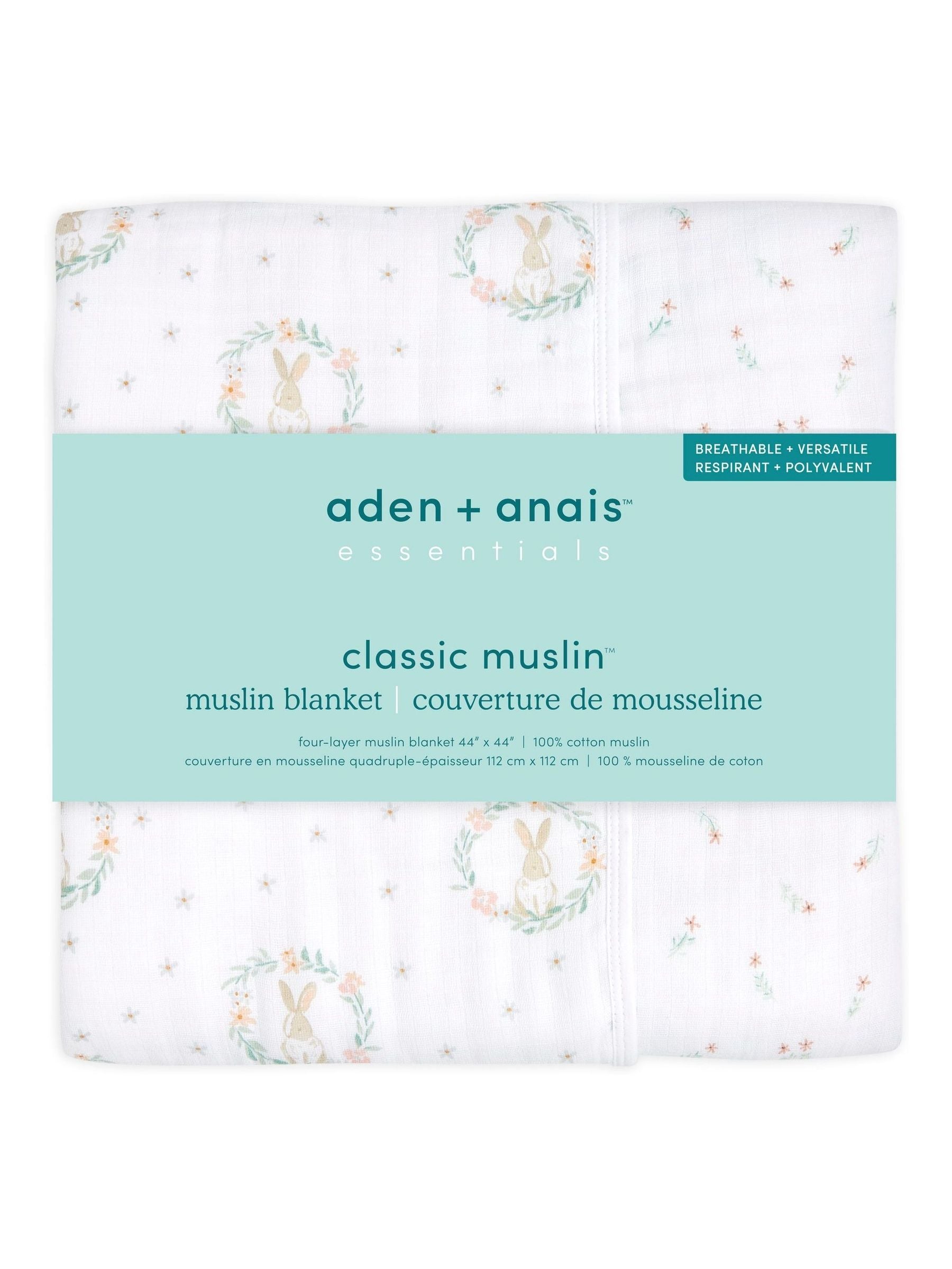 aden + anais Pink Essentials 100% Cotton Muslin Blanket image 1
