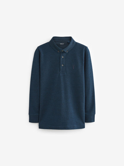 Dsiney Kidz - Navy Blue Long Sleeve Polo Shirt (3-16yrs) image 1