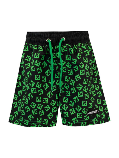 Character Green Minecraft Swim Shorts image 1