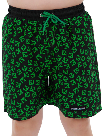 Character Green Minecraft Swim Shorts image 3