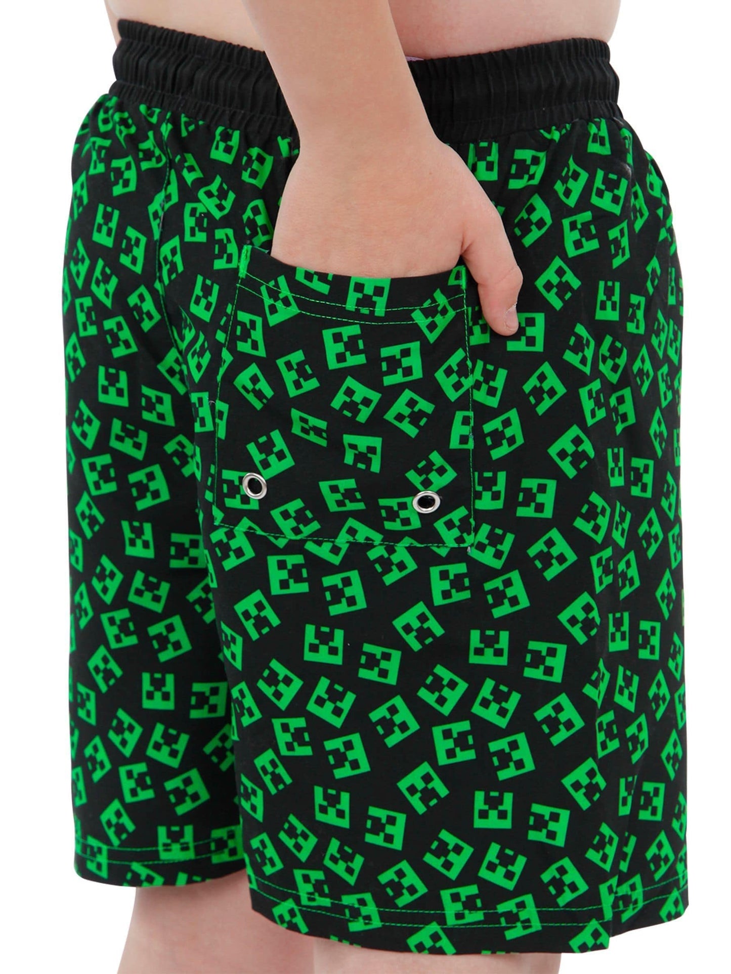 Character Green Minecraft Swim Shorts image 4