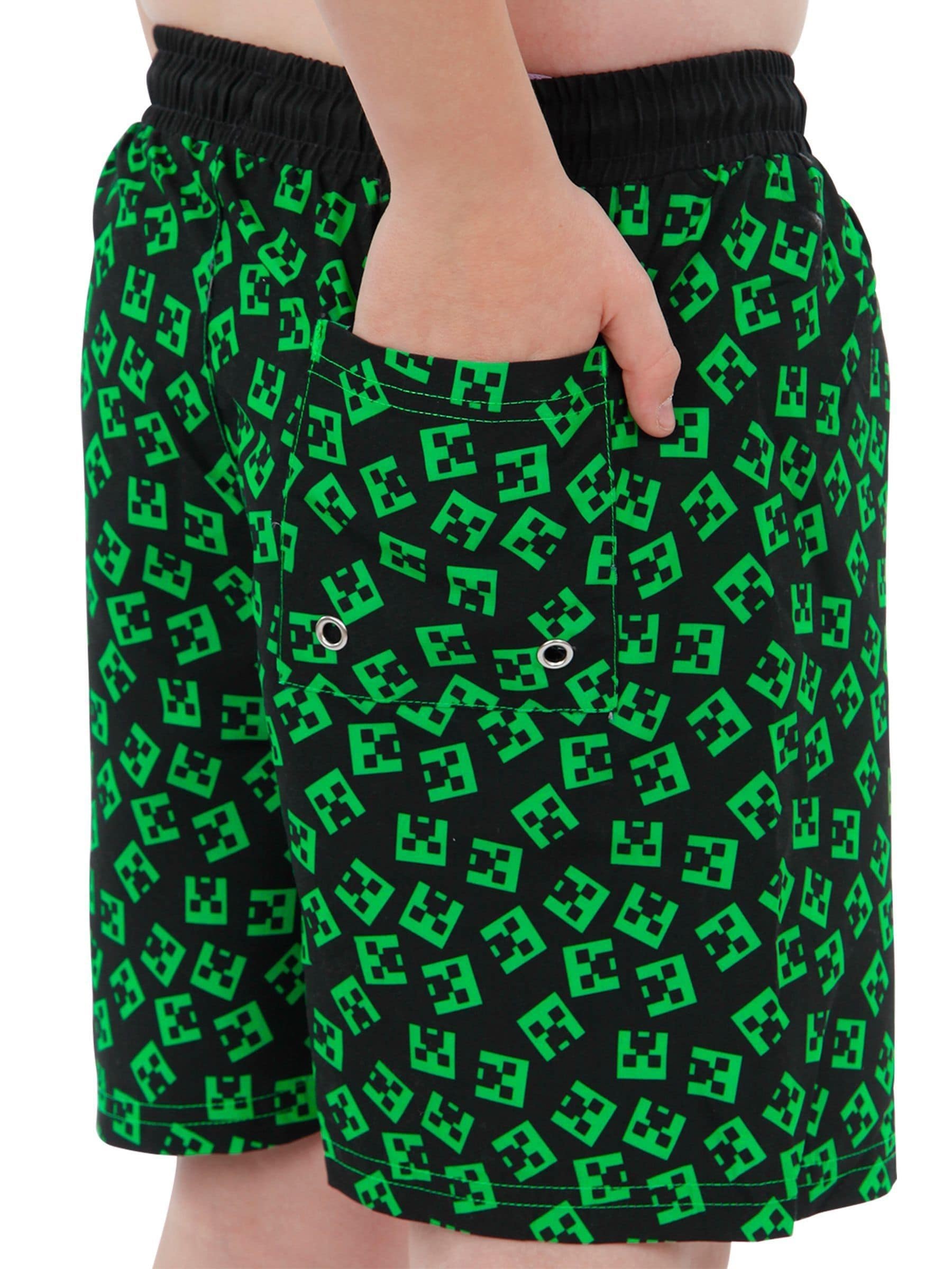 Character Green Minecraft Swim Shorts image 4