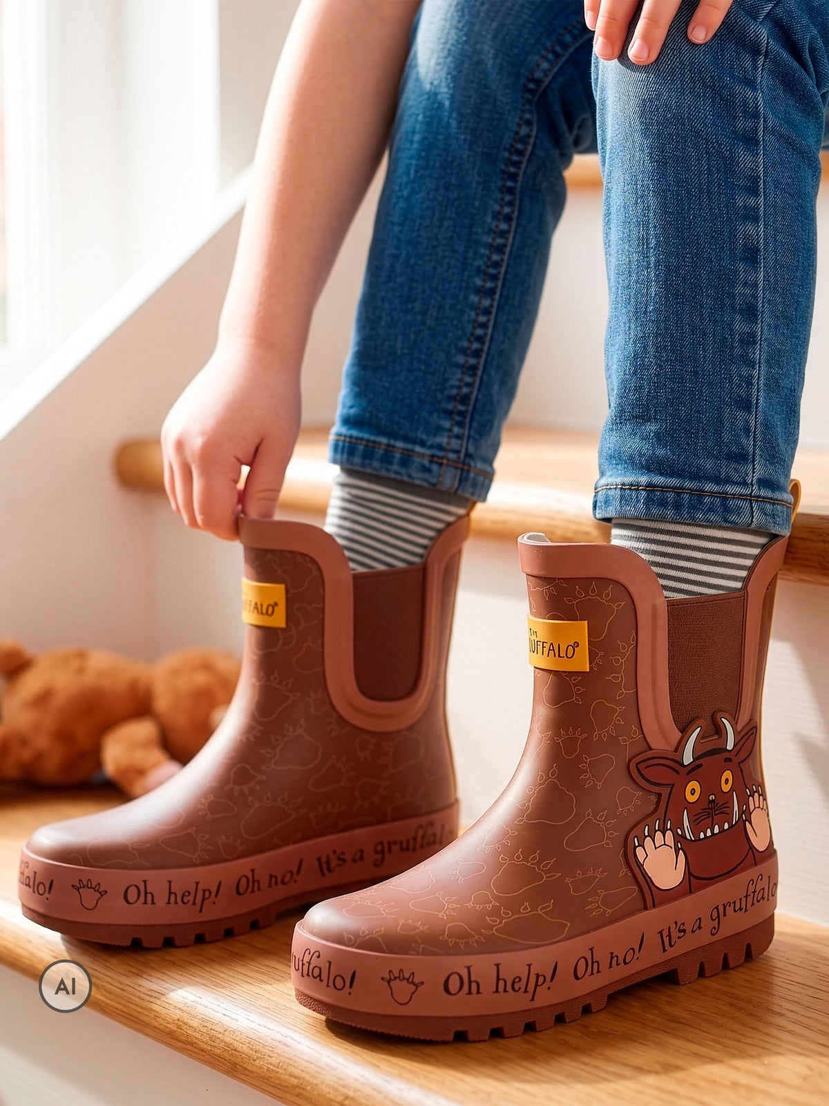 Character Brown The Gruffalo Ankle Wellington Boots - image 9
