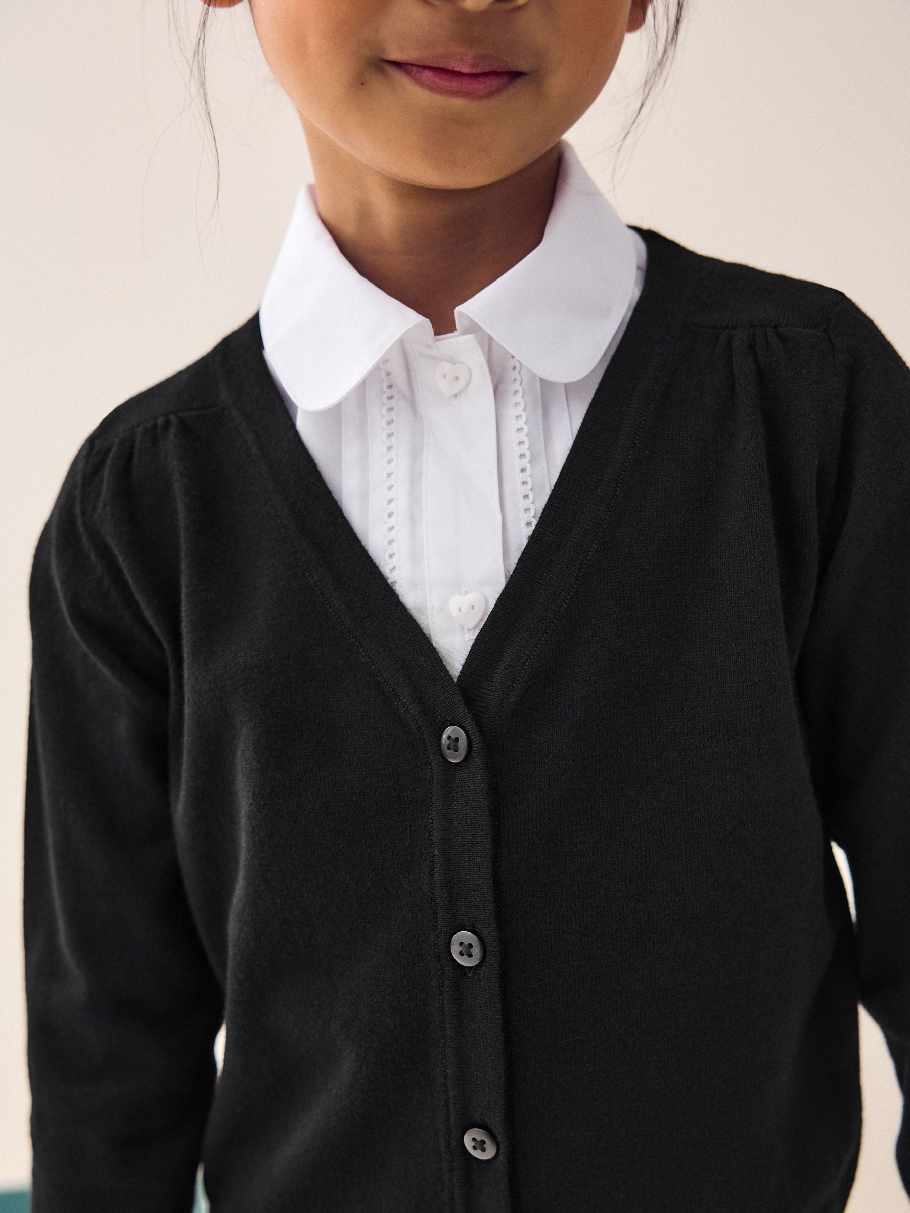 Dsiney Kidz - Black Cotton Rich School V-Neck Cardigan (3-16yrs) image 6
