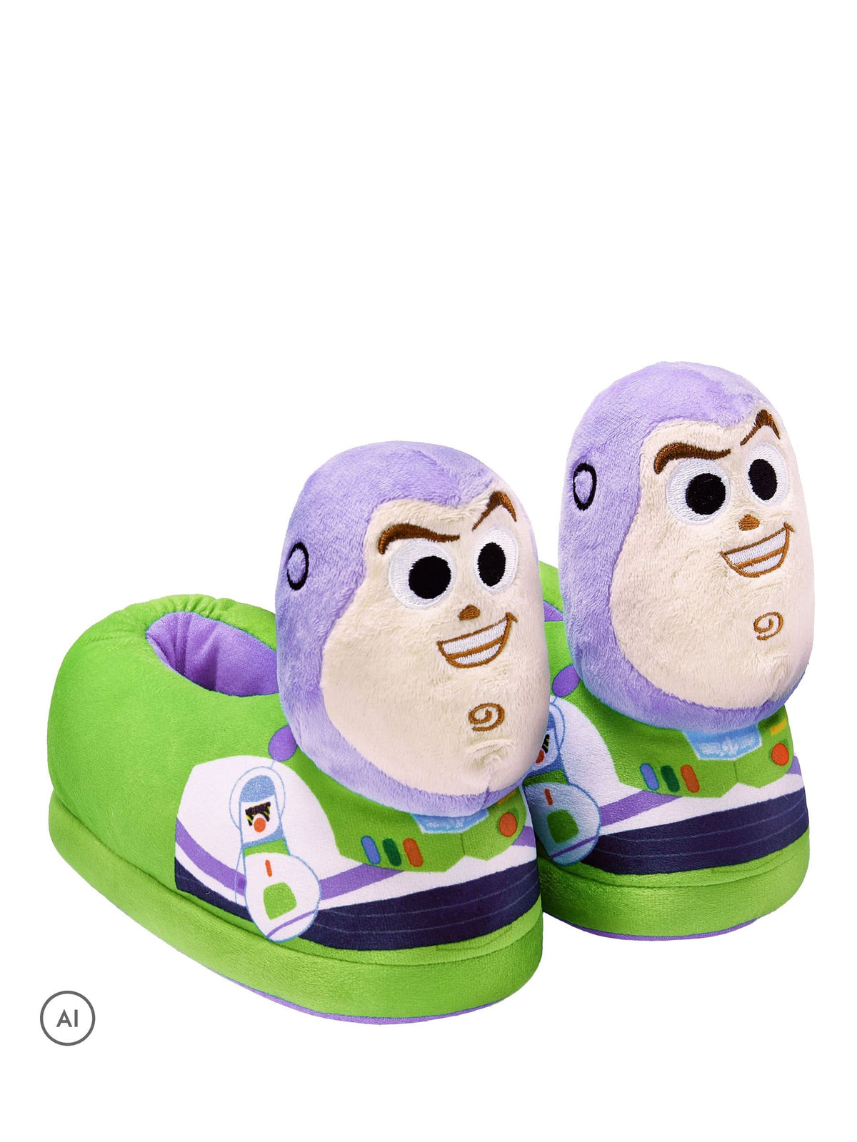 Character Green Disney Toy Story Buzz Lightyear Novelty 3D Slippers - image 1