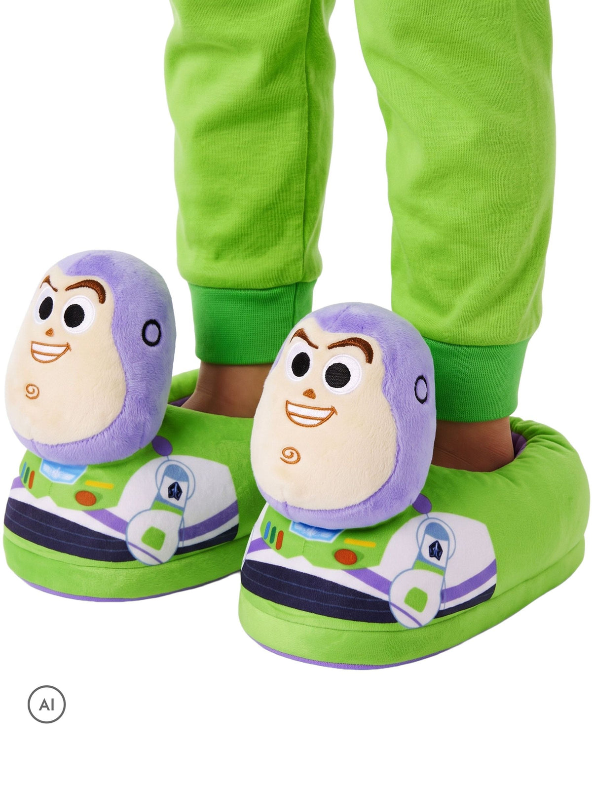 Character Green Disney Toy Story Buzz Lightyear Novelty 3D Slippers - image 2