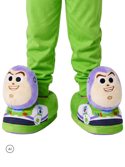 Character Green Disney Toy Story Buzz Lightyear Novelty 3D Slippers - image 3