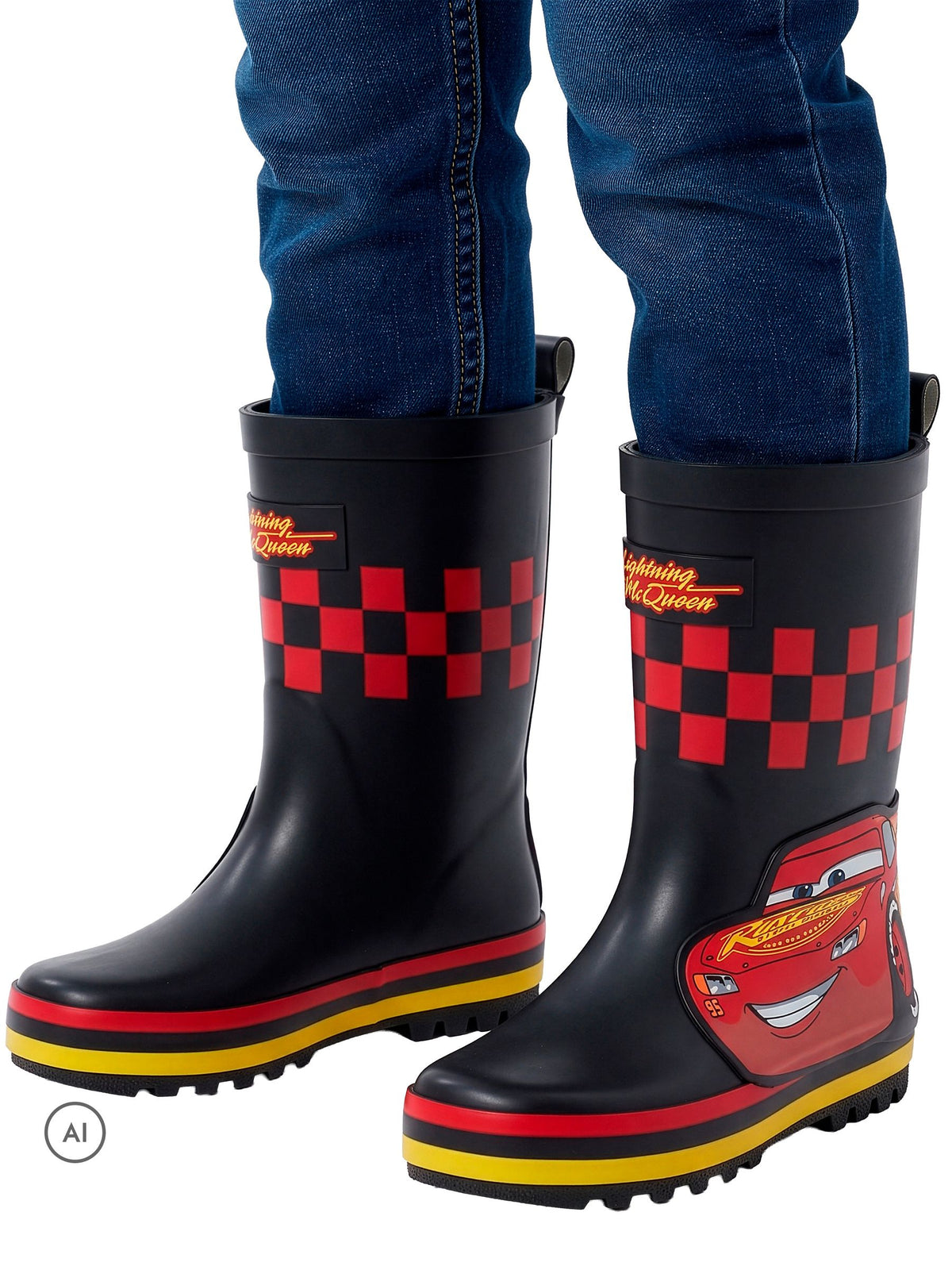 Character Black Disney Cars Lightning Mc Queen Wellies - image 2