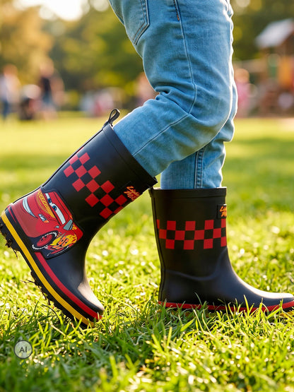 Character Black Disney Cars Lightning Mc Queen Wellies - image 4