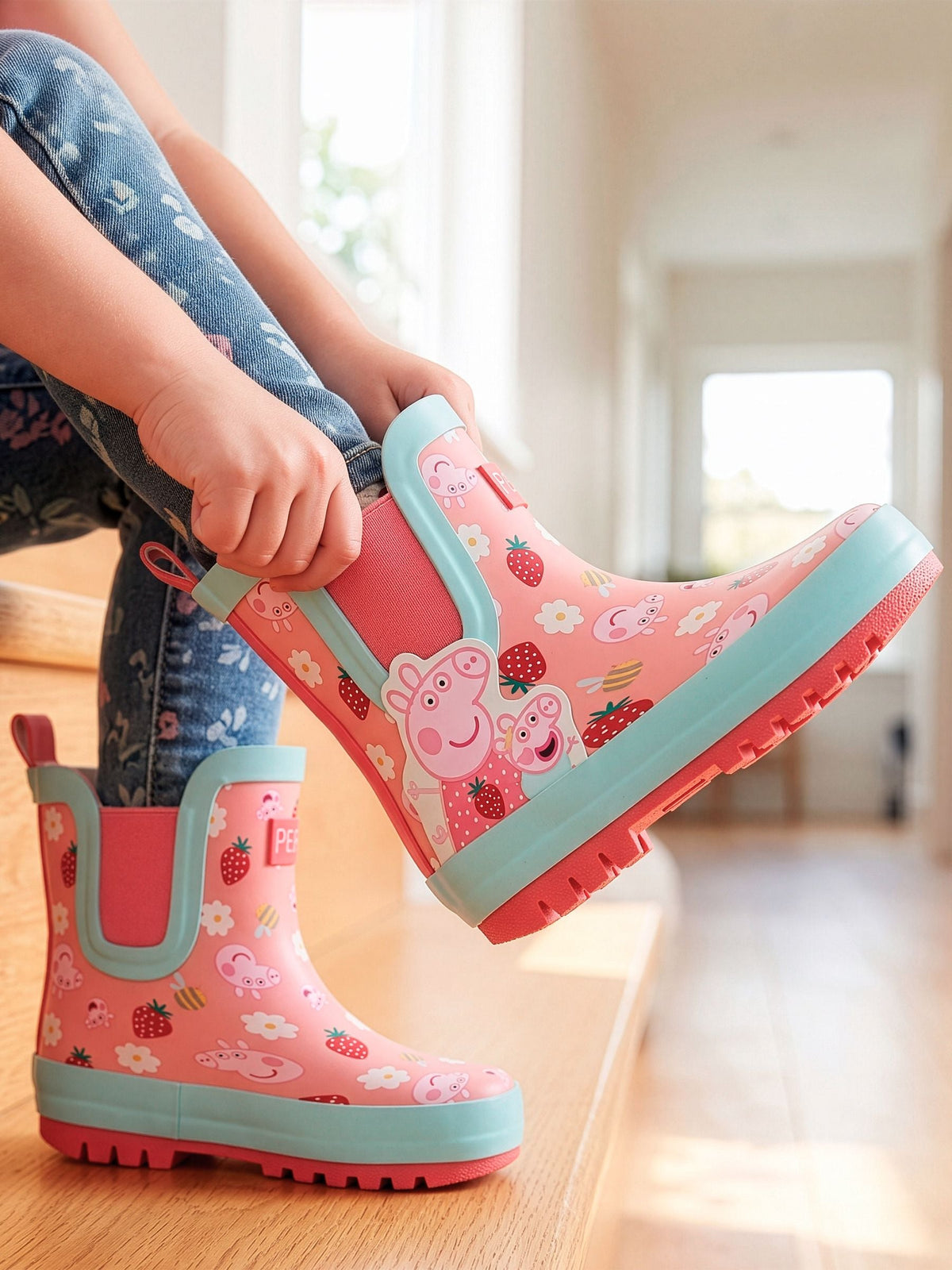 Character Pink Peppa Pig Ankle Wellington Boots - image 8
