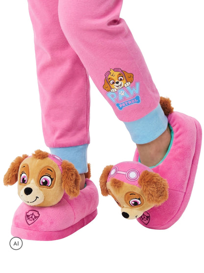 Character Pink PAW Patrol Novelty Skye Slippers 3D Head - image 2