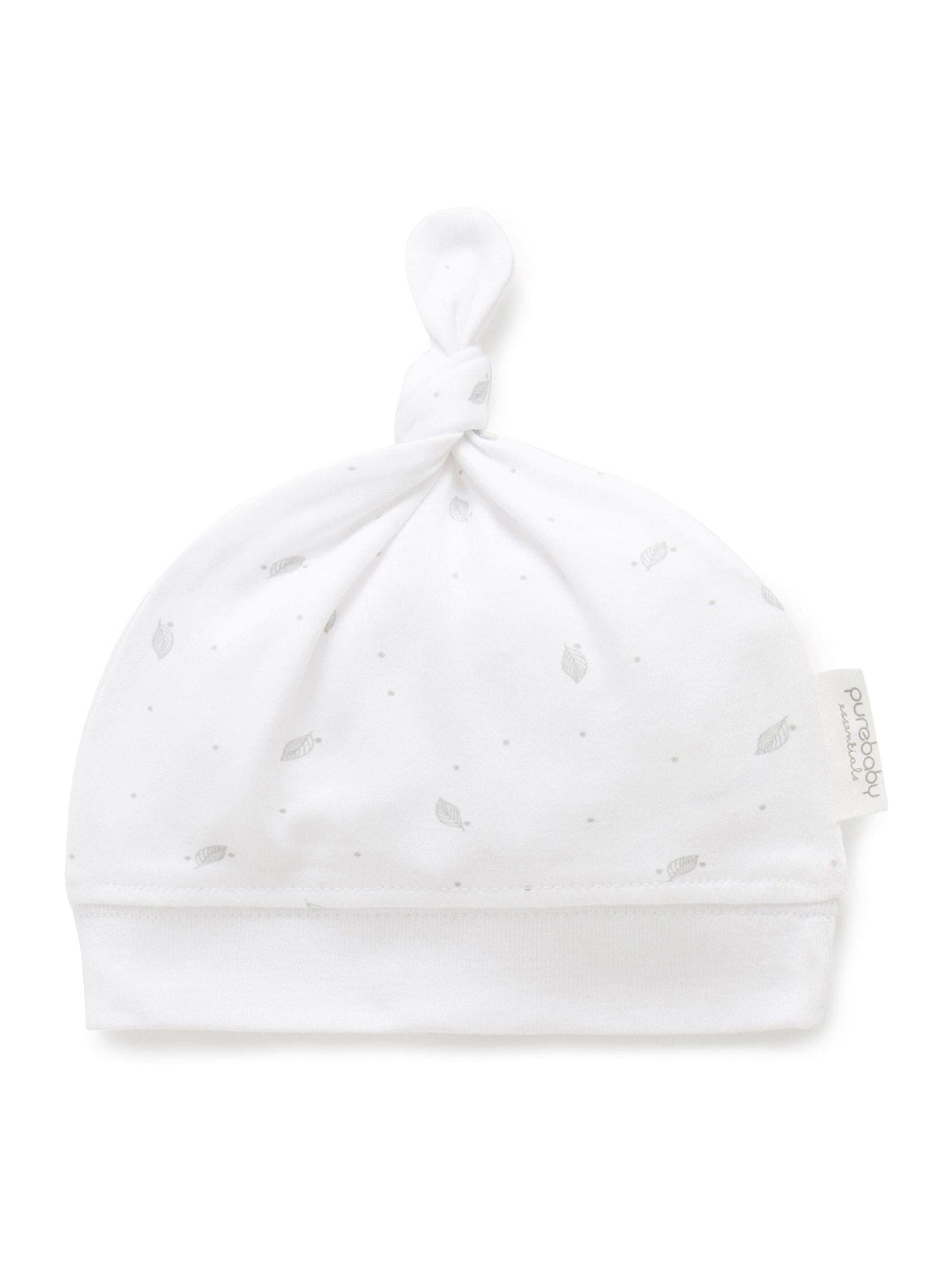 Purebaby Grey Baby 100% Cotton Hat Bib & Sleepsuit Set 3 Piece image 2
