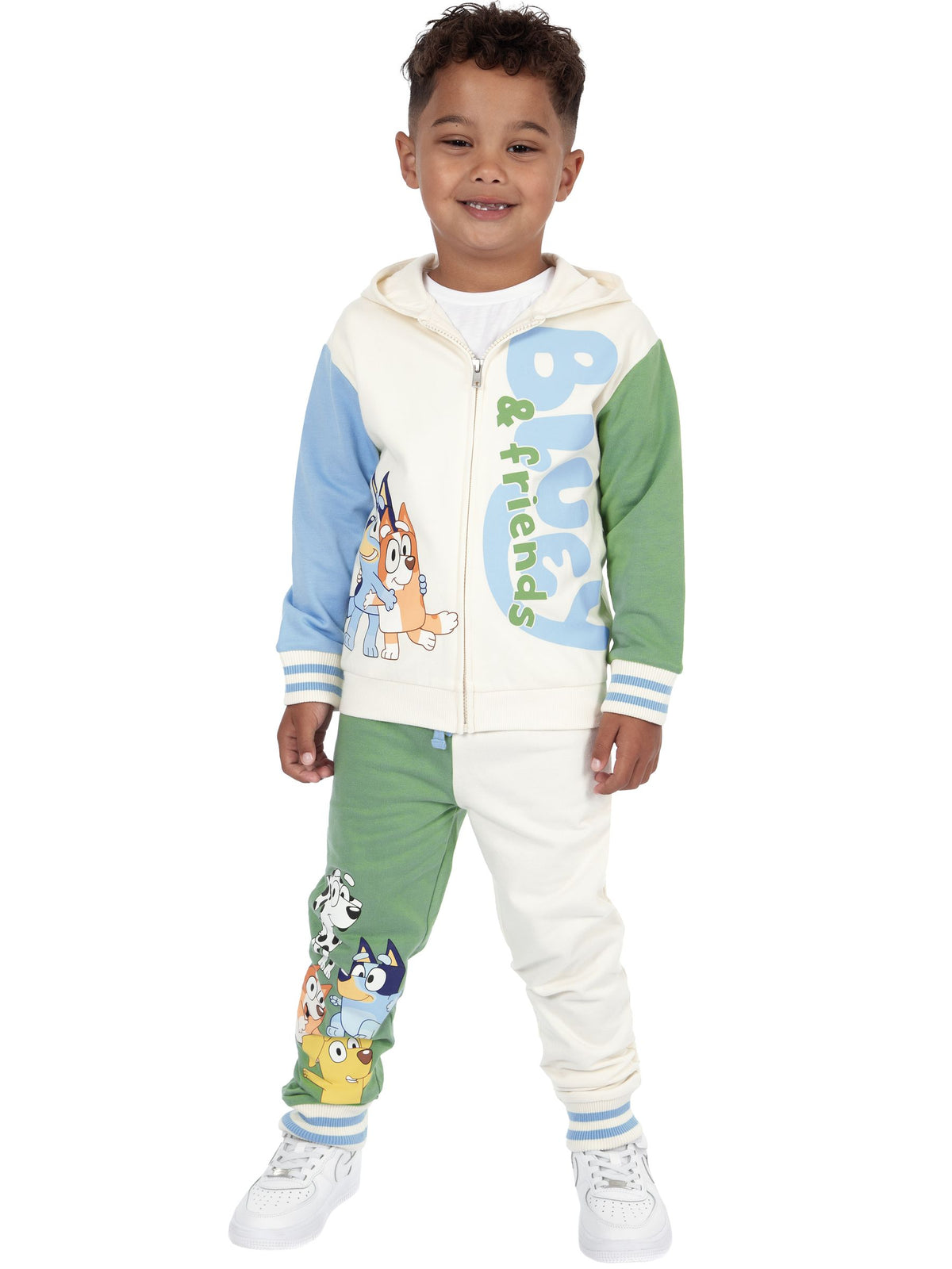 Character Cream Bluey Bingo And Friends Zipped Hoodie And Joggers Outfit Set - image 2