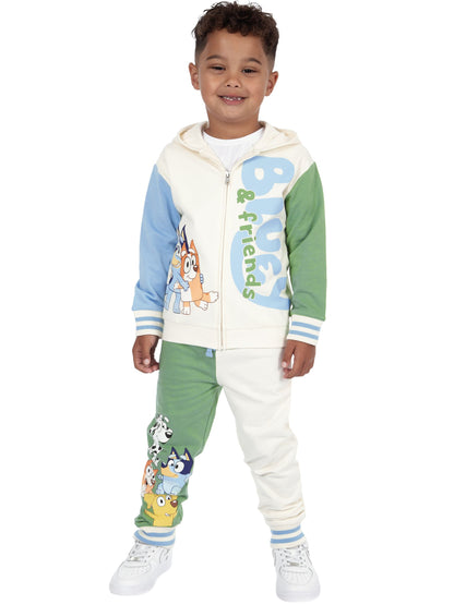 Character Cream Bluey Bingo And Friends Zipped Hoodie And Joggers Outfit Set - image 2
