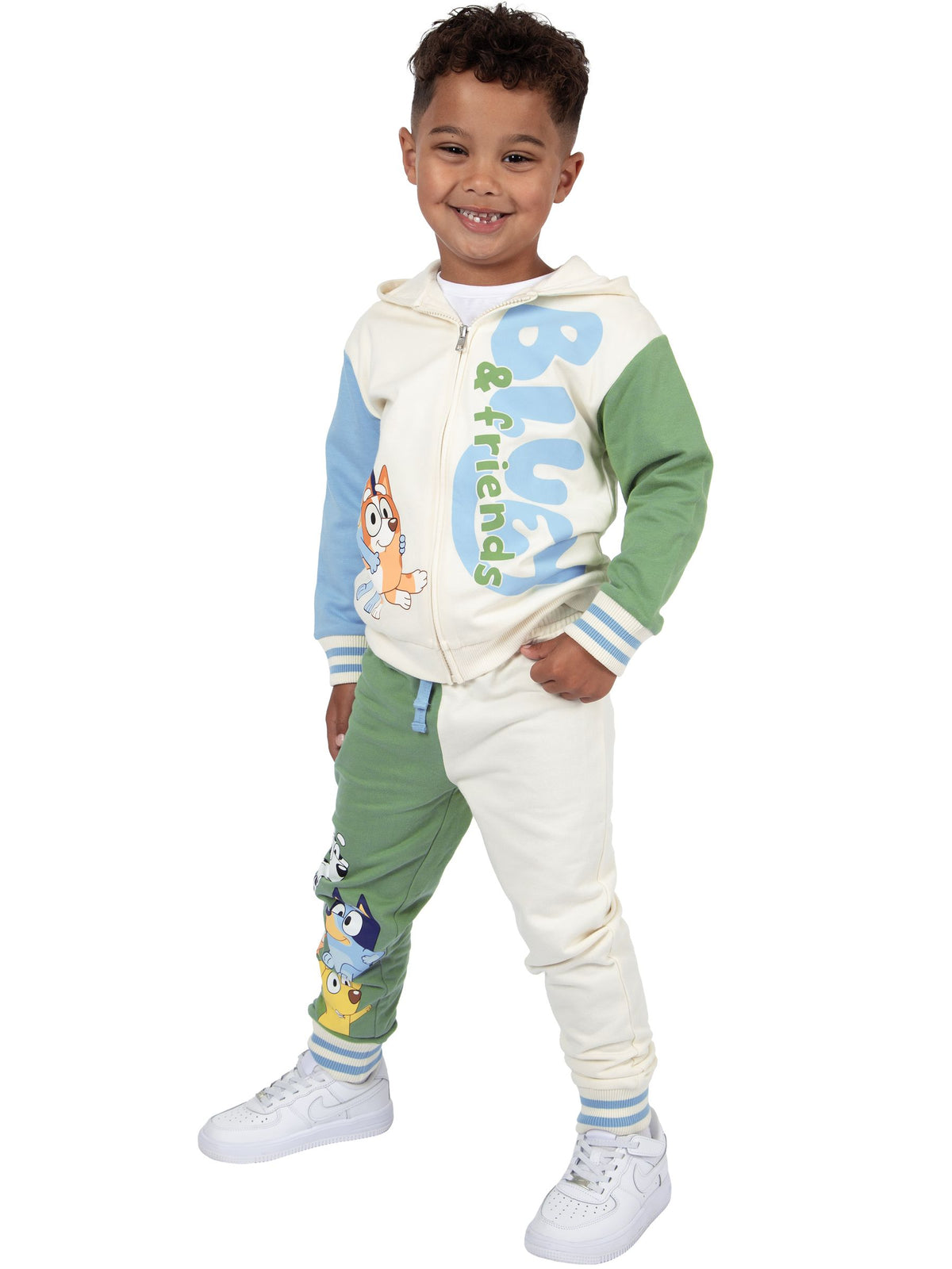 Character Cream Bluey Bingo And Friends Zipped Hoodie And Joggers Outfit Set - image 6