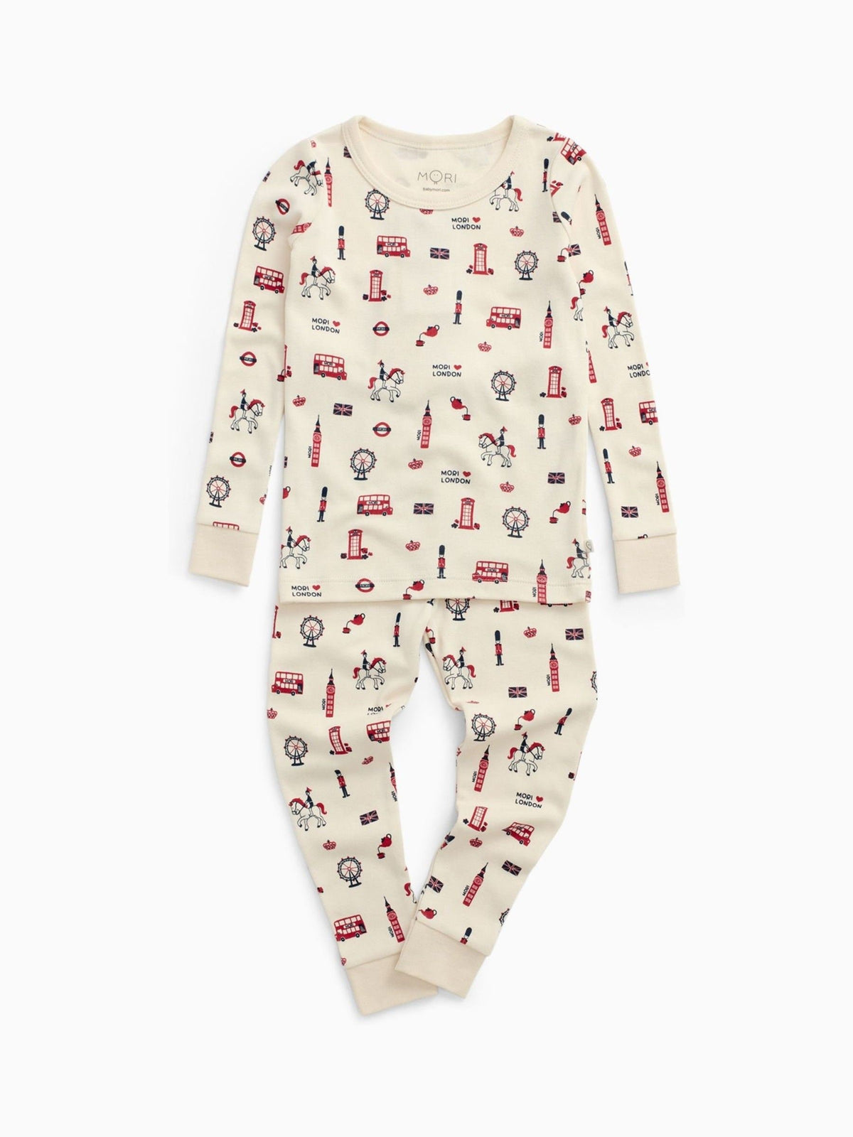 MORI Cream Supersoft London Print Pyjamas Set - image 1
