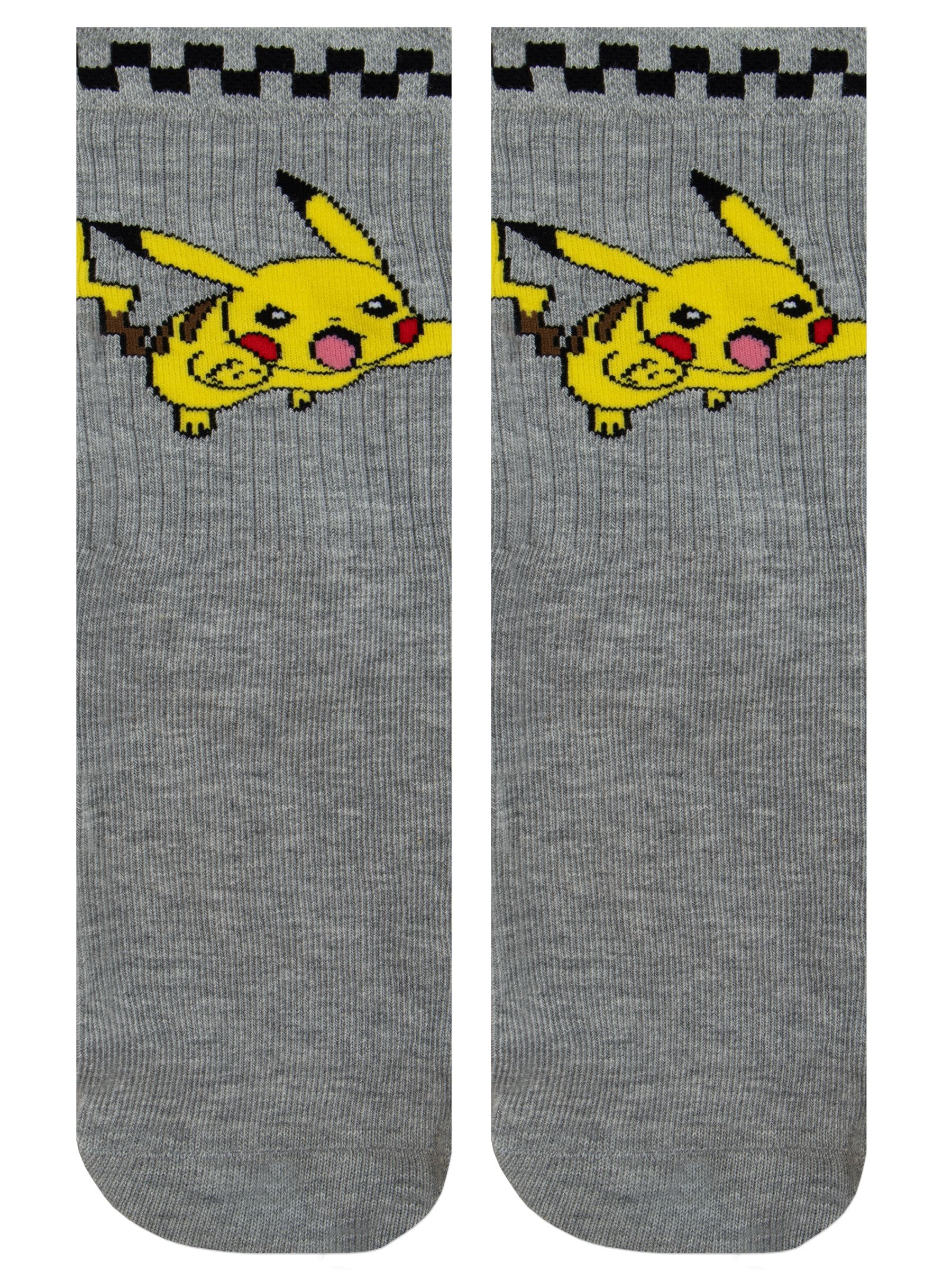 Dsiney Kidz - Character Grey Pokemon Pikachu And Charmander Socks 3 Pack image 2