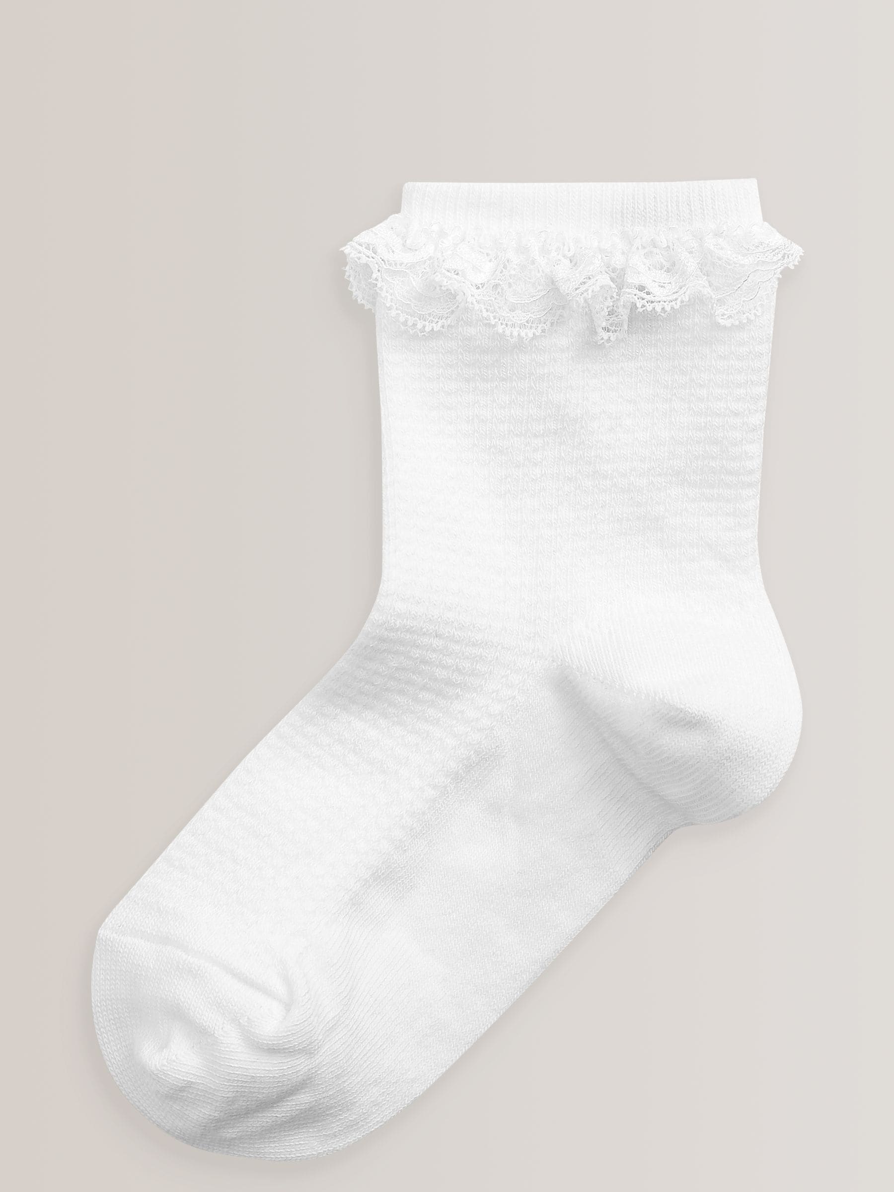 White 2 Pack Cotton Rich Ruffle Ankle Socks image 2
