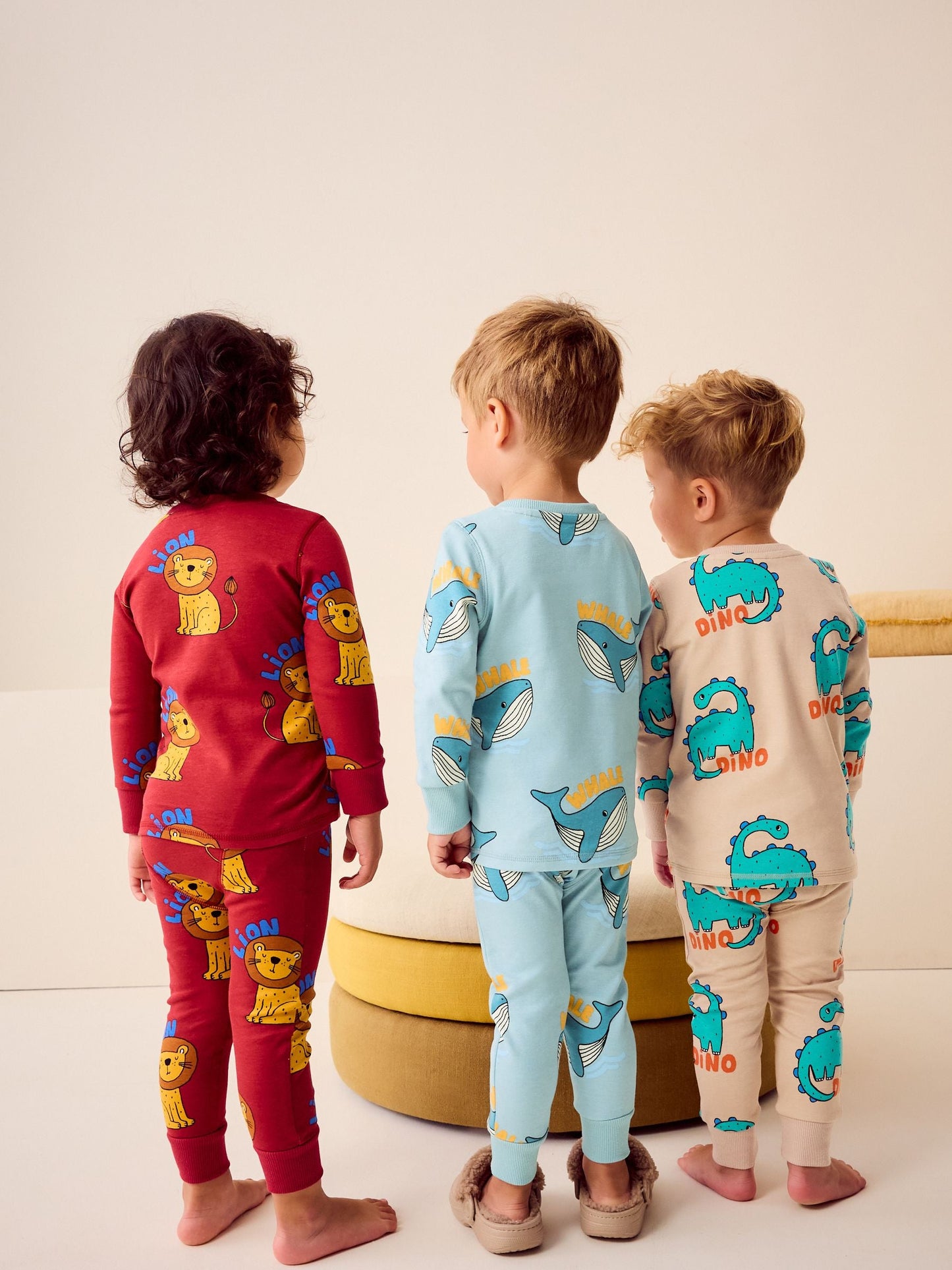 Red/Blue/Neutral Animal Snuggle Pyjamas 3 Pack (9mths-10yrs)