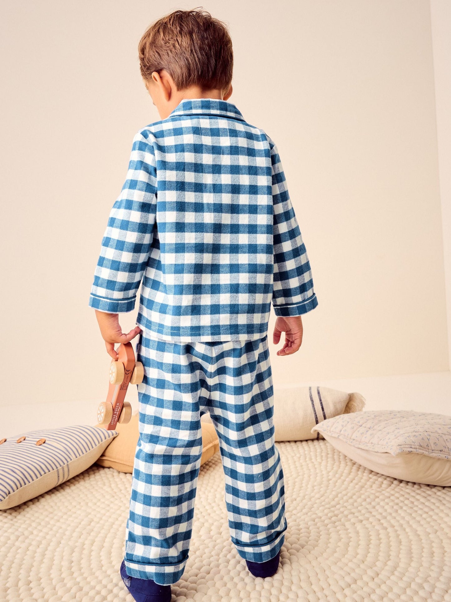 Blue/White Check Button Down Pyjamas (9mths-10yrs)