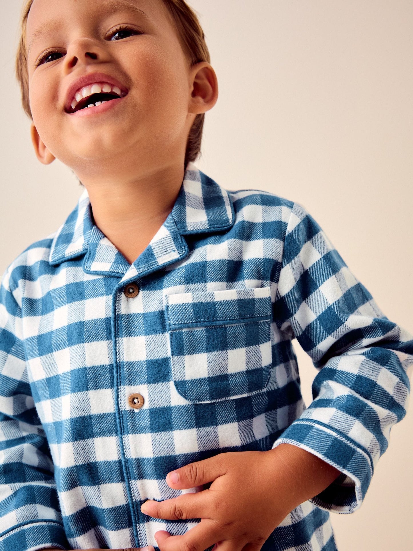 Blue/White Check Button Down Pyjamas (9mths-8yrs) image 5