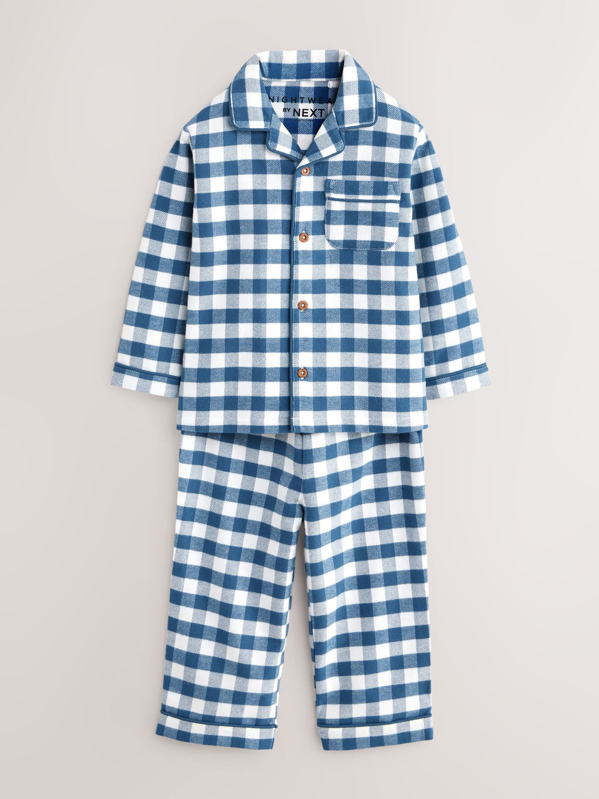 Dsiney Kidz - Blue/White Check Button Down Pyjamas (9mths-10yrs) image 5