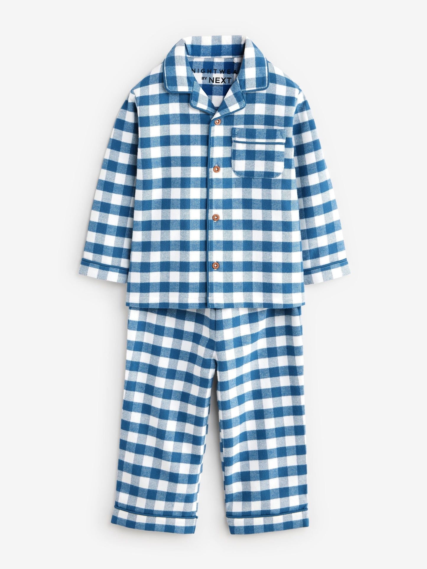 Blue/White Check Button Down Pyjamas (9mths-8yrs) image 6