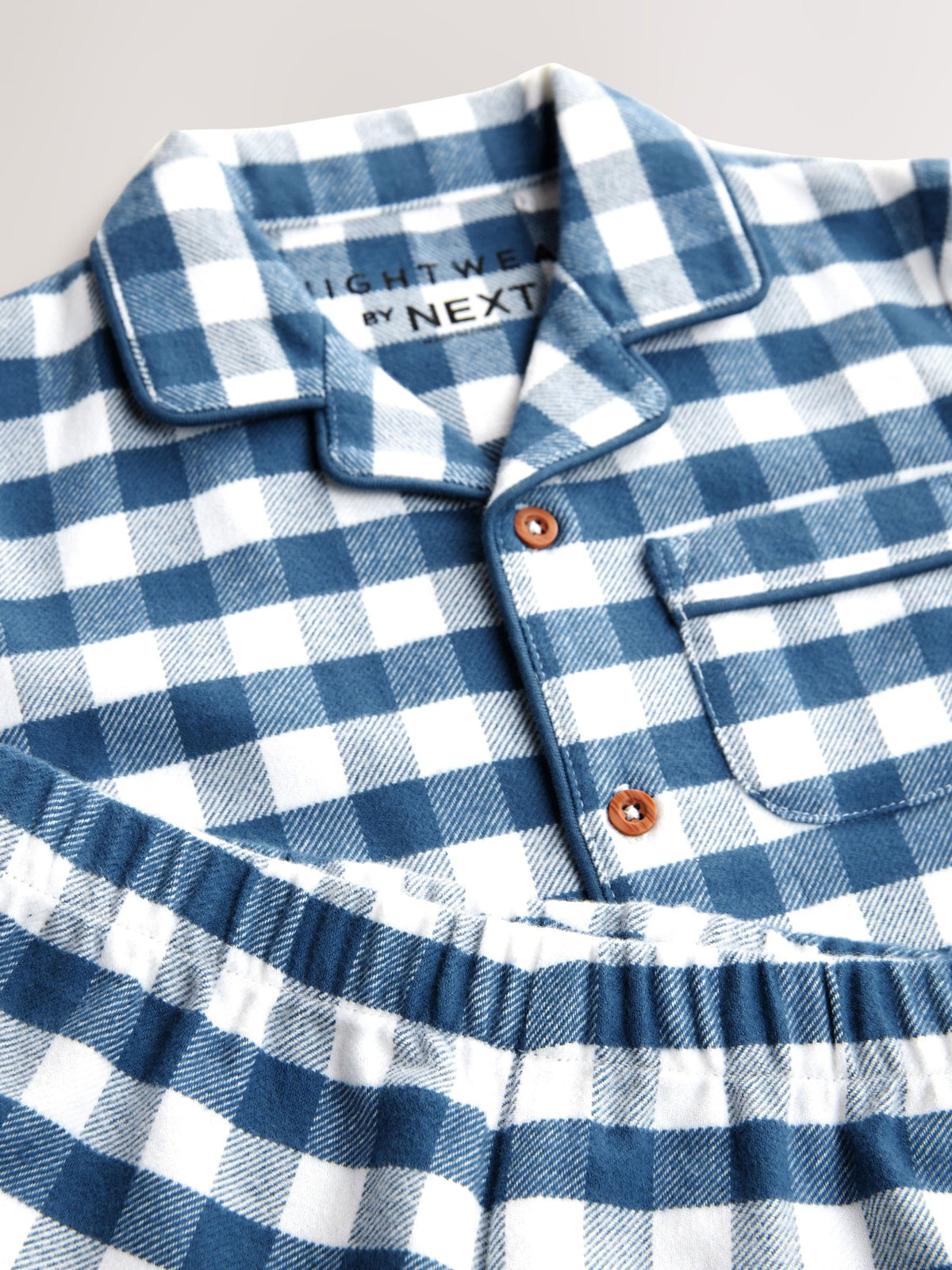 Dsiney Kidz - Blue/White Check Button Down Pyjamas (9mths-10yrs) image 7
