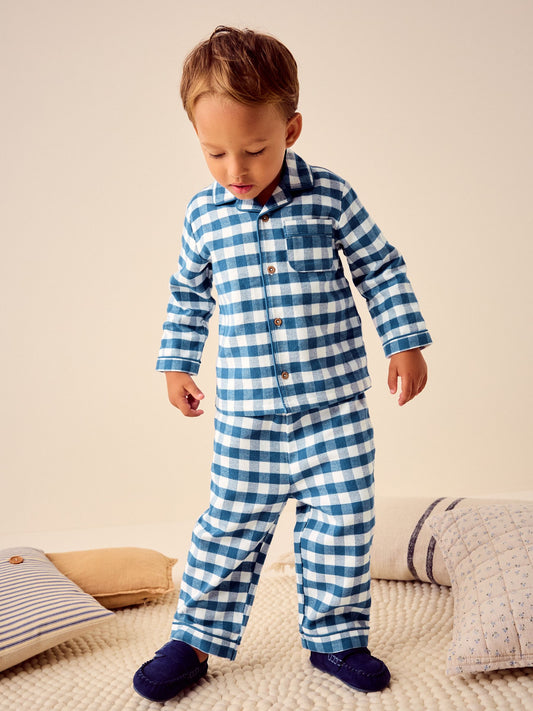 Blue/White Check Button Down Pyjamas (9mths-8yrs) image 1