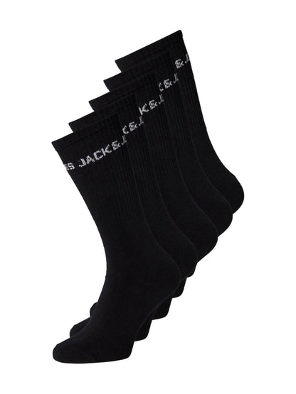 JACK & JONES Black Logo Tennis Socks 5 Pack - image 1