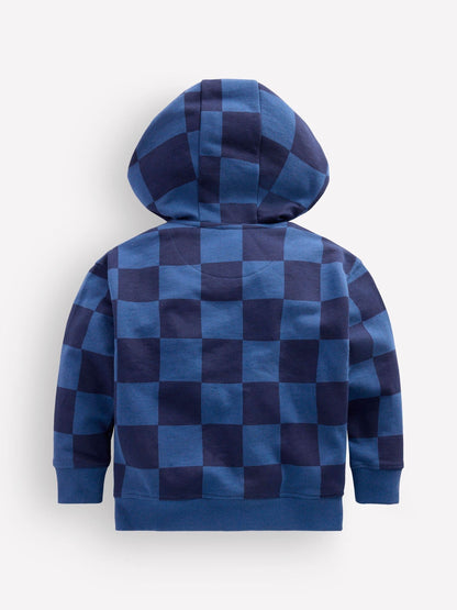 Dsiney Kidz - Boden Blue Check Zip-Through Hoodie image 2