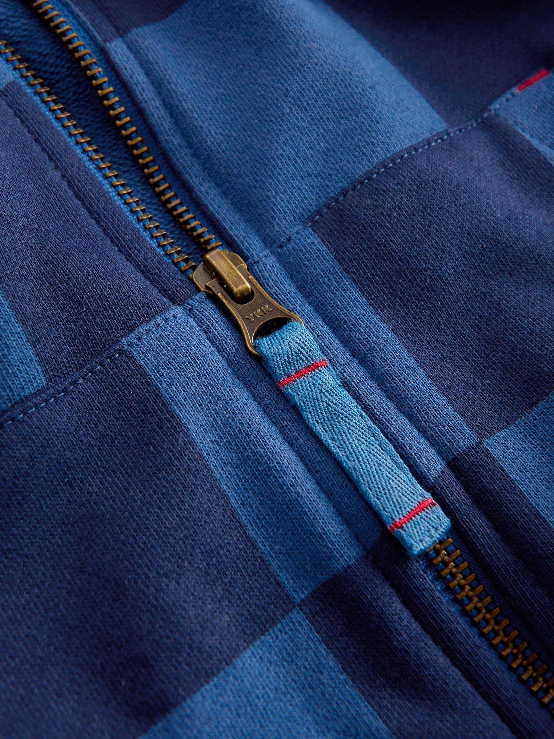 Dsiney Kidz - Boden Blue Check Zip-Through Hoodie image 3