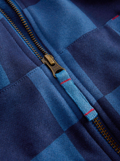 Dsiney Kidz - Boden Blue Check Zip-Through Hoodie image 3
