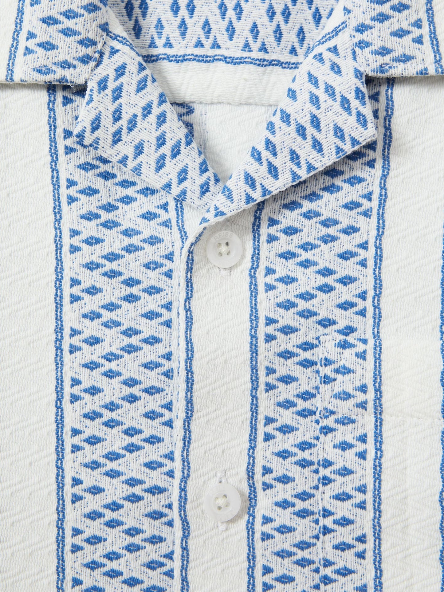 Dsiney Kidz - Reiss Blue/White Kesh 3-9 yrs Herringbone Cuban Collar Shirt image 5